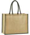 W470 Westford Mill Natural Starched Jute Classic Shopper Natural / Olive Green colour image